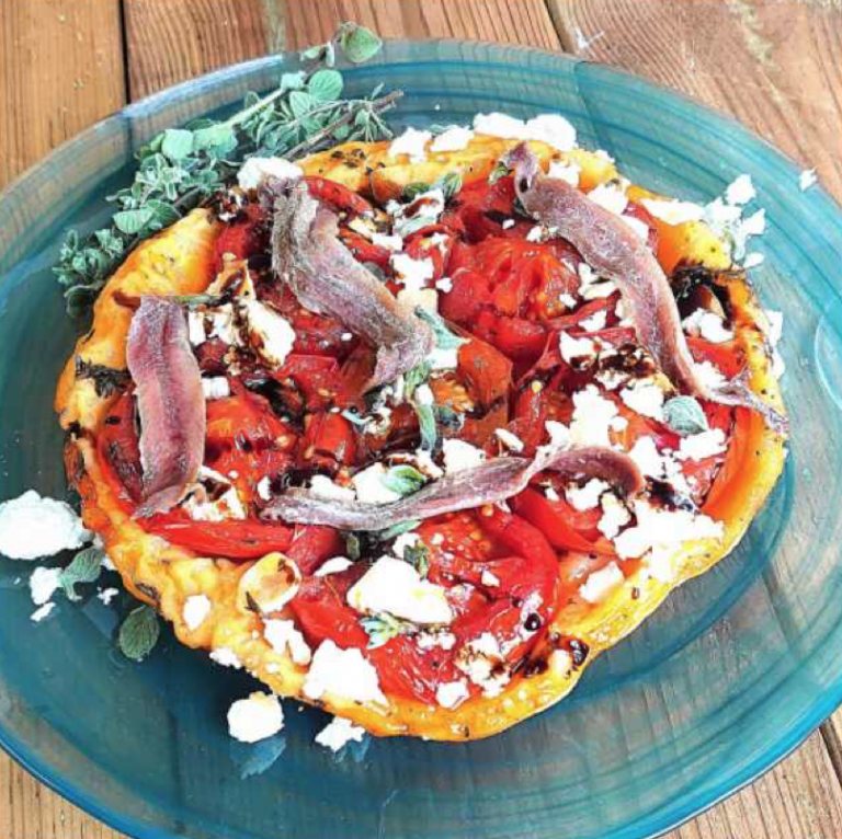 Tomato, Feta Cheese and Anchovy Tarte Tatin